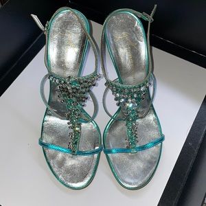 Giuseppe Zanotti Turquoise Sandals with crystal detail